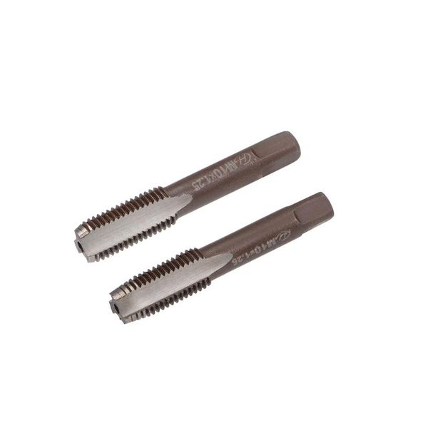 

uxcell metric hand tap m10 thread 1.25 pitch 3 straight flutes h2 alloy tool steel 1 pair