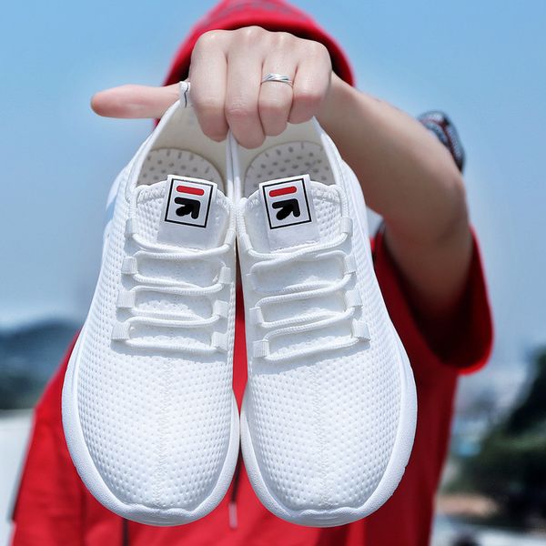 

men's shoes 2019 autumn new casual white running shoes breathable mesh deodorant sneakers youth trend lace-up sports men