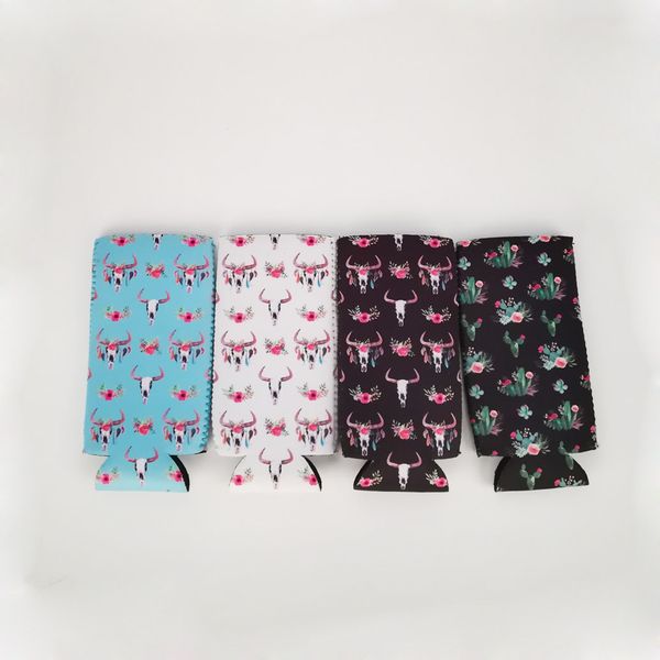 

Whole ale blank ummer leopard print can leeve anti frozen tripe neoprene bottle holder can wrap cover dom1010