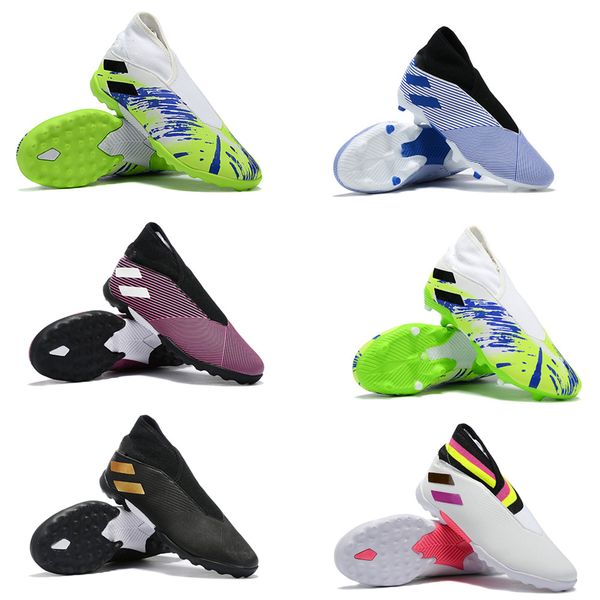 

2019 men nemeziz 19.3 no shoelaces fg tf football shoes waterproof messi chaussures indoor soccer cleats shoes size 39-45