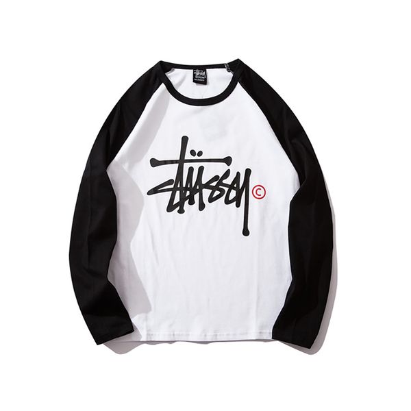 

designer mens hoodie stussys luxury fashion couple hoodies classic logo printed long-sleeved t-shirt casual wild color matching sweatshirt, Black