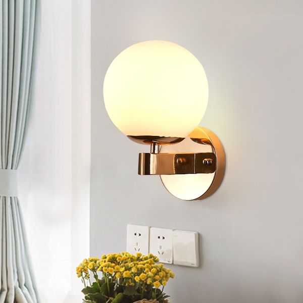 

2019 nordic bedside wall lamp bedroom glass wall led light modern minimalist living room corridor aisle stairs lighting wandlamp