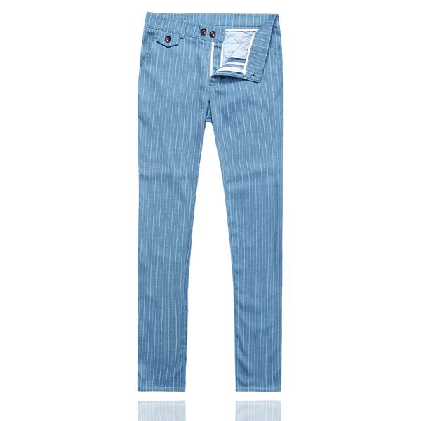 

mens striped suit pants blue black trousers slim fit asia size s-xxxxxl men dress pant, White;black