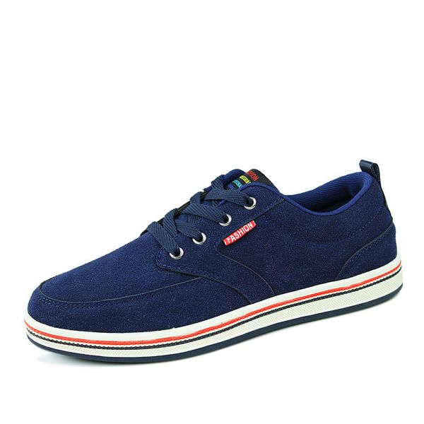 

2019 big size 38-48 suede leather men casual sneakers man leisure lace-up shoes style male flats shoes, Black