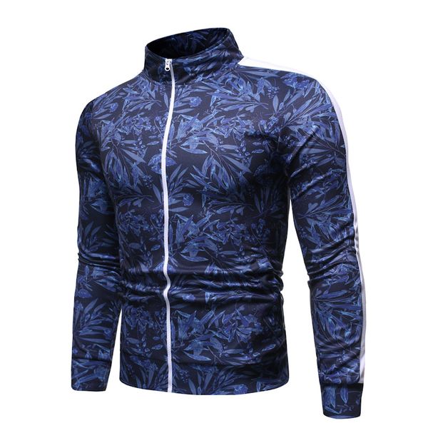 

2019 autumn and winter new style men 3d digital printing casual coat j06, Black