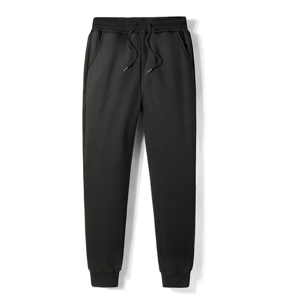 

outdoor running daily fleece lined athletic casual men sport pants winter warm with pocket elastic waistband thickened hiking, Black;blue