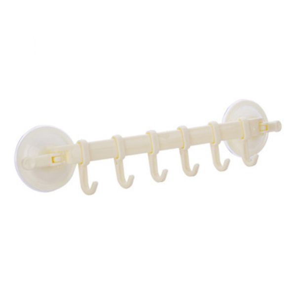 

towel rack vacuum suction cup sucker hanger holder rack 6 hooks kitchen bathroom suction cup hook storage