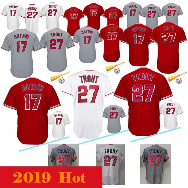 

27 Mike Trout Los Angeles Angels Jersey 17 Shohei Ohtani Majestic Scarlet Alternate Flex Base CoolBase Authentic Collection Jerseys