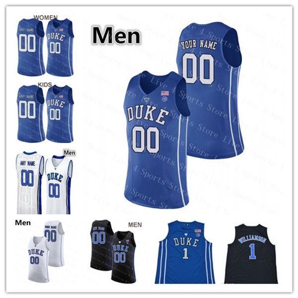 

Custom Man Kids Women Duke Blue Devils College Jersey Any Name Number 3 Tre Jones Williamson Barrett Reddish Bolden O'Connell Jersey Royal