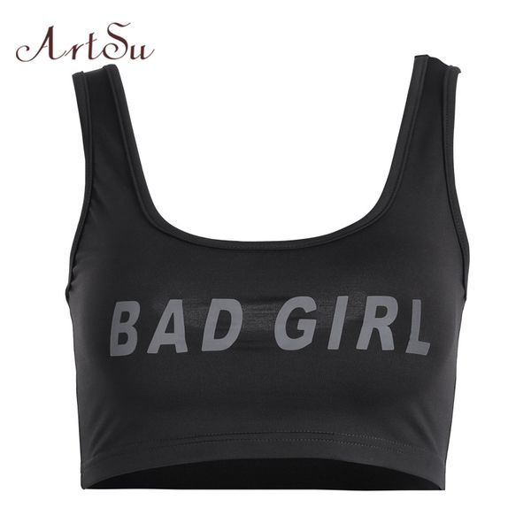 

bad girl reflective sleeveless women black tank streetwear workout casual summer streetwear asve20557, White