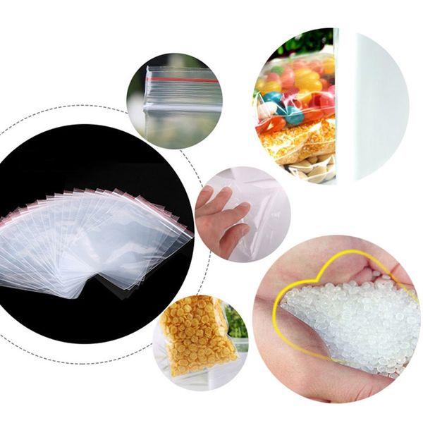 

reclosable thickness jewelry ziplock postal compressed lock plastic poly clear bags 100 pcs/set 0.05 mm