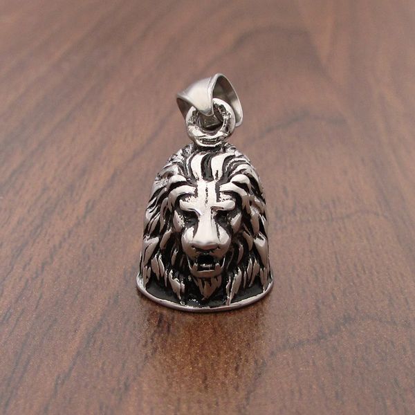 

punk 316l stainless steel silver white black small king lion biker bell pendant