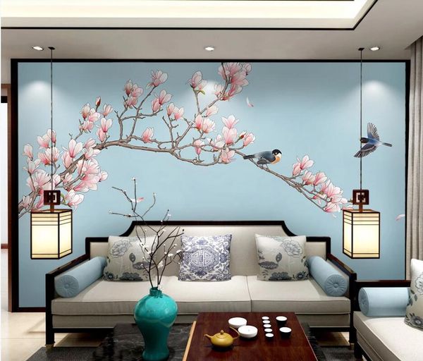 

wallpapers ainyoousem gongbi flowers and birds modern background wall papier peint papel de parede wallpaper 3d stickers
