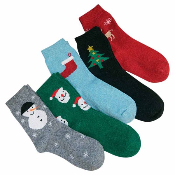 

2 pcs women christmas winter thick socks warm long socks basketball sports anti slip 5 colors, Black