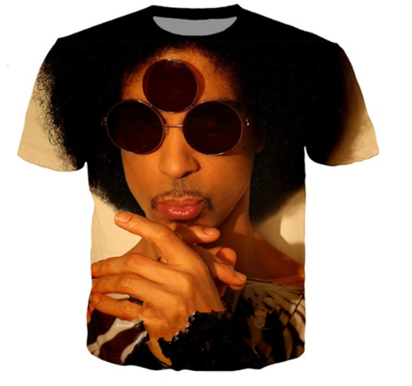 

new popular singer prince rogers nelson men women funny 3d print summer short sleeve o neck crewneck casual hop hip a48, White;black