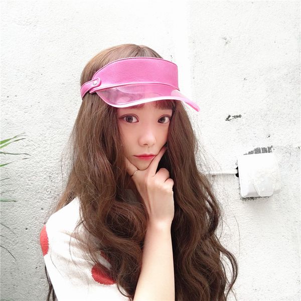 2019 Fashion Women Uv Plastic Visor Sun Hats Outdoor Beach Empty