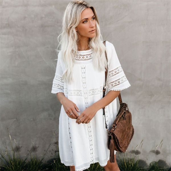 

beach dress women swim suit cover up tunic cape on swimsuit women' summer new cloth lace loose skirt outer shirt solid, Blue;gray