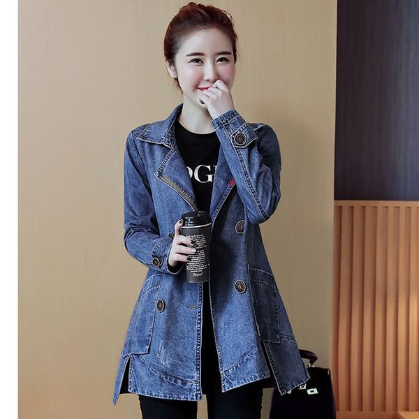 

women denim coat 2019 new style fashion irregular spring autumn windbreaker jacket casual slim female coat women nzyd1374, Black;brown