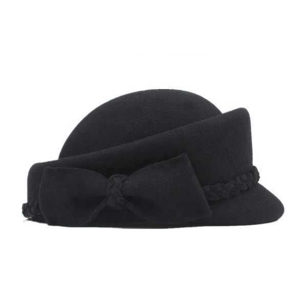 

2020 осень зима черный мода берет кепка спорт шляпа с бантом