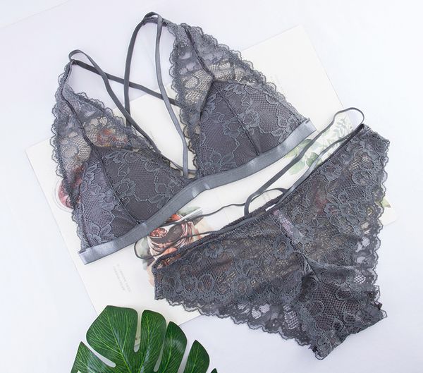 

women bra set floral lace small chest push up bra underwear lace lingerie suit underwear panties see-through, Red;black