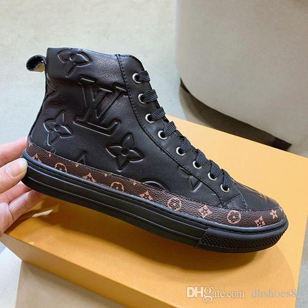 

new men's flat athletic shoes fashion speed runner high-casual shoes superstars embossed leather luxury mens training shoes sh, Black