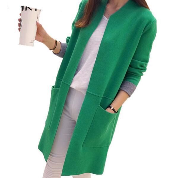

women sweater long cardigan 2018 new fashion autumn winter long sleeve loose knitted cardigan female sweaters coat lu405, White;black