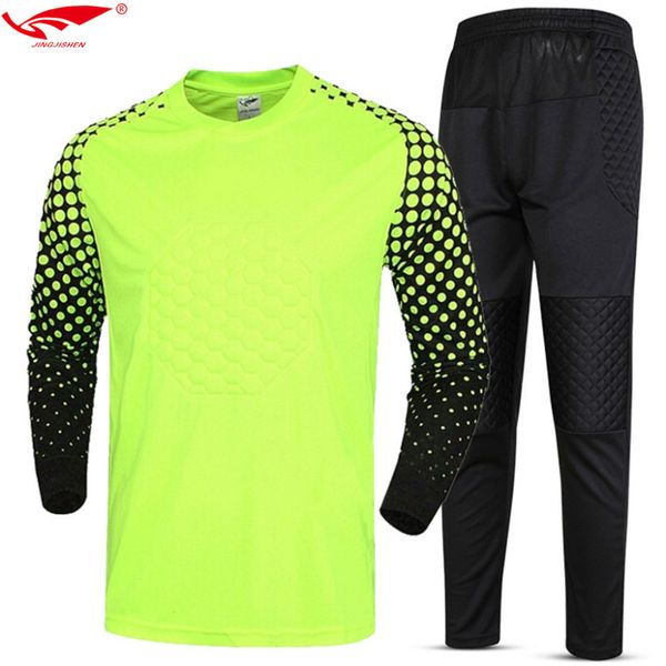 

2020 soccer jersey set goalkeeper clothing uniforms breathable men soccer goalkeeper jerseys kits futbol training uniforms set, Black
