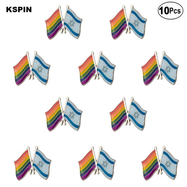 

rainbow israel lapel pin flag badge brooch pins badges 10pcs a lot, Gray