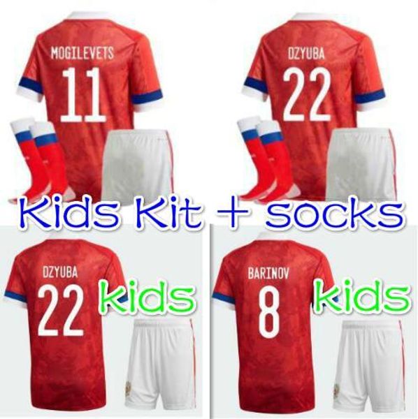 

20/21 russia soccer jersey shorts 2020 kids kit + socks russian dzagoev kokorin glushakov football shirts men's soccer unif, Black;yellow