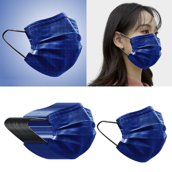 

20x disposable face mask outdoor safety protective nonwoven cloth navy