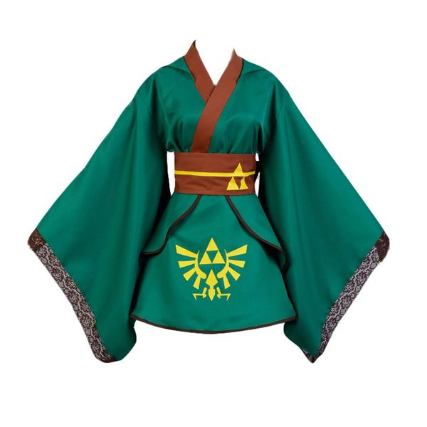 

легенда о zelda link платье кимоно robe outfit костюм косплей костюм, Black