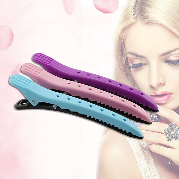 

10pcs professional hair clamp claw clips matte hairdressing salon sectioning perm color clamps styling clip clips for hair un626