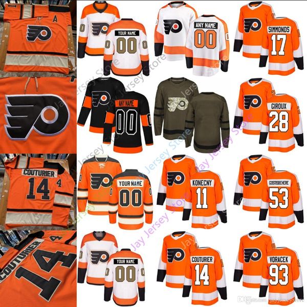 

Custom Philadelphia Flyers Jersey Giroux Voracek Couturier Konecny Gostisbehere Hartman Laughton Patrick Talbot Provorov Van Riemsdyk Man