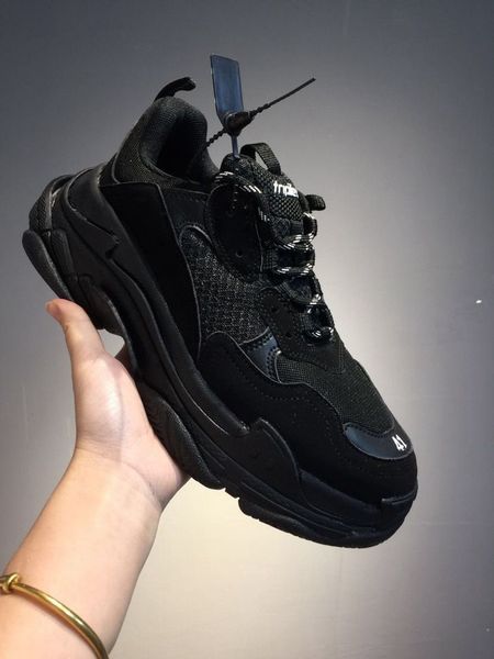 

designers triple s sneaker luxury shoes new arrival casual shoes luxury triple s trainers box included selling new colors on sale, Black