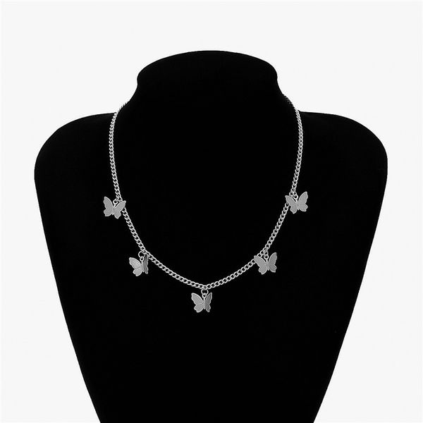 

bohemian cute butterfly choker necklace for women gold silver color clavicle chain 2020 fashion female chocker jewelry