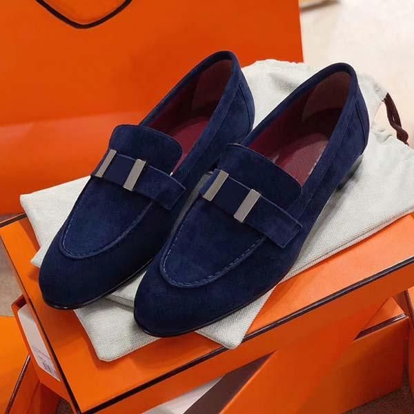 

2020new pattern dress shoes designer genuine soft leather metal buckle classic woman sheepskin office casual shoes