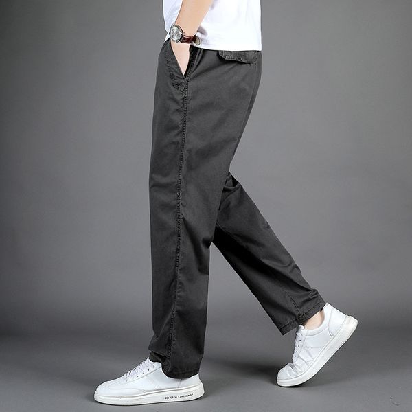 

mens designer casual pants overalls sports pants loose multi-pocket, Black