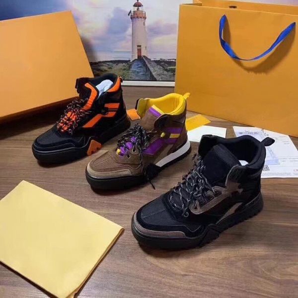 

luxury designer mens shoes 2019 new fashion luxury women boots leather heavy duty soles comfortable breathable leisure with box, Black