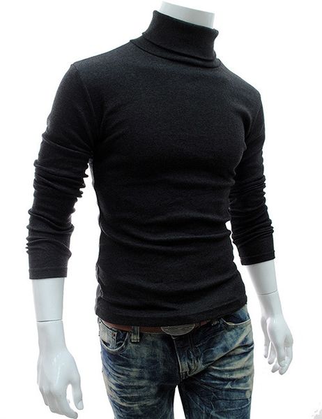 

turtleneck solid color casual men's sweater drop shipping brand discount sweater male slim fit brand knitted pullovers, White;black