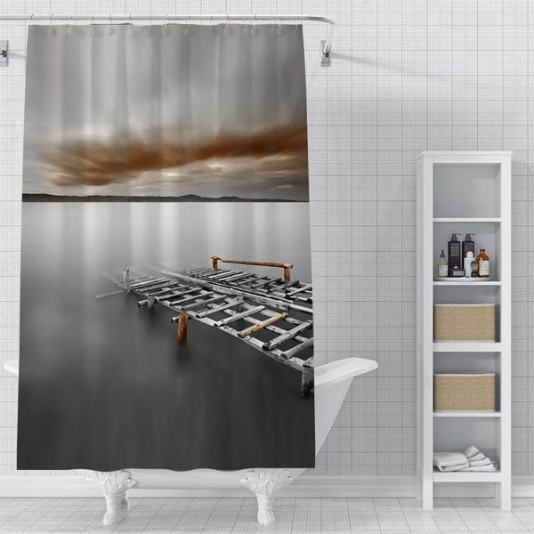 

пользовательские корабль водонепроницаемый душ ванна занавес printed ванной декор различные размеры # 2020-06-04-23