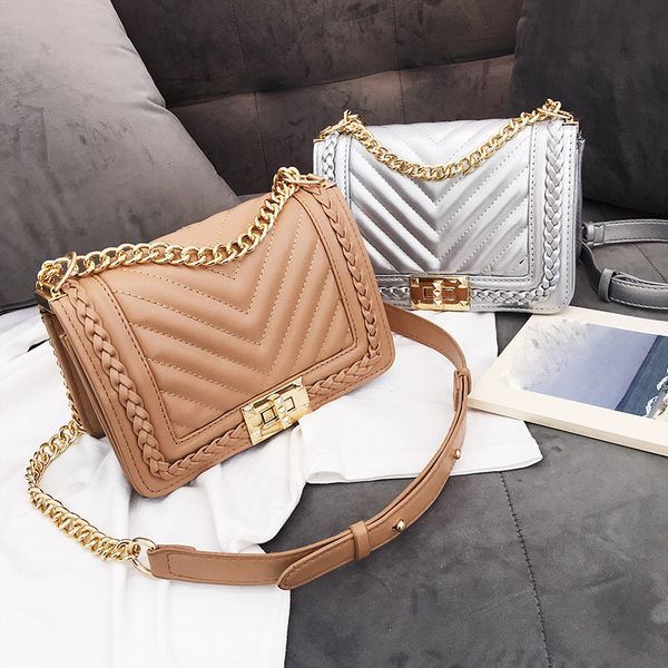 

women leather shoulder bag fashion sac chains handbags women bags designer ladies tote crossbody handle bag quilted