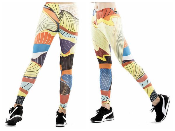 

women yoga trousers pants tights trousers female high waist dance active leggings printing painted skinny silm motion fitness, Black;white