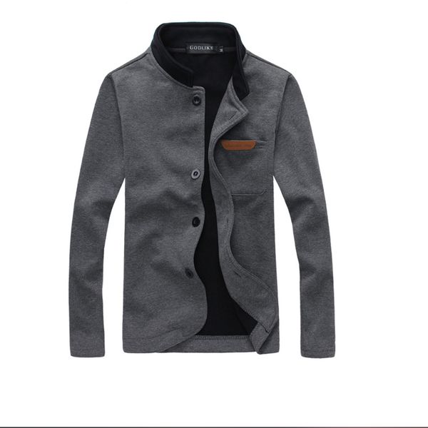 

men's jackets 2021 fall collar college trend single breasted jacket, Black;brown