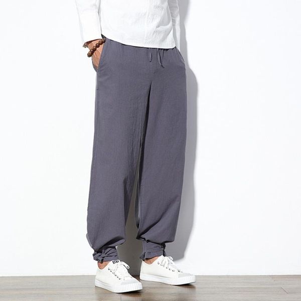 

2020 men summer pants plus size casual harem pants fashion loose trousers male chinese traditional harajuku soft jogger, Black