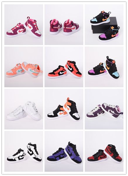 

kid jumpman kid's basketball shoes 1s elastic band high black red infant small little 1 boys girls sneakers youth toddler shoe size 6c