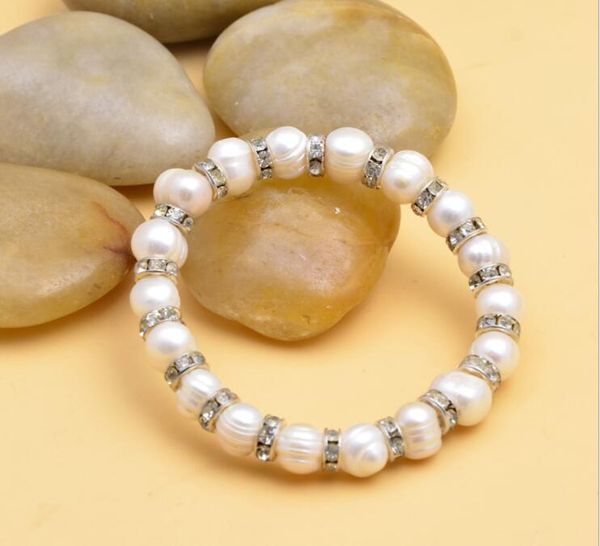 

10mm real freshwater pearl bracelets for women charm bohemian gb775, Black