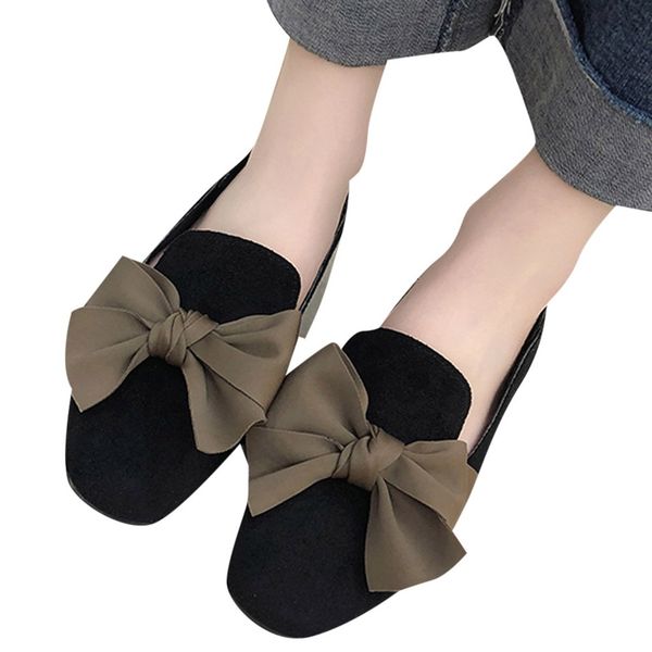 

women shoes woman bow leopard flat shoes female casual work ballet flats women flats shallow egg roll ladies sapato@py, Black
