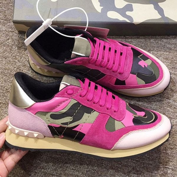 

wholesale mens women designer shoes real leather luxury camouflage brand shoes sneaker fashion rubber stud off white shoes 04