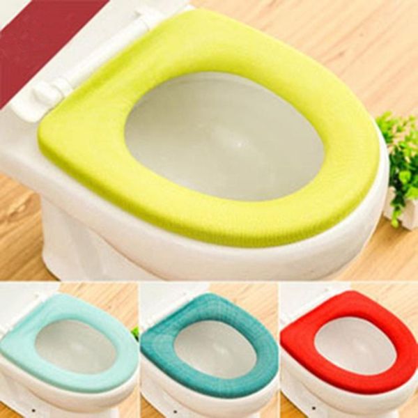 

bathroom toilet seat cover closestool washable soft warmer mat pad cushion toilet seat cover random color bathroom accessories toilet seats
