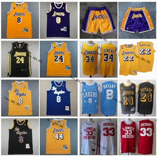 

vintage nb aadidas men los angeles lakers 8# kobe bryant 34 shaquille o'neal 44 jerry west 22 elgin baylor basketball jersey sh, Black;red